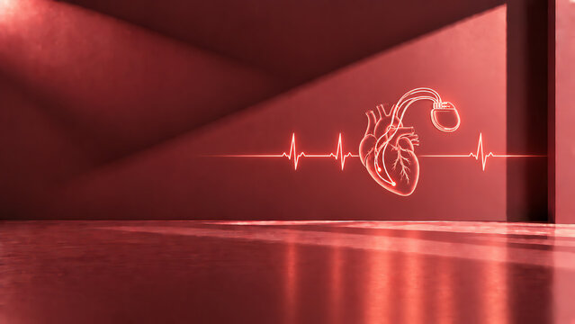 Cardiac Pacemaker and Heart Rhythm Medical Technology Concept