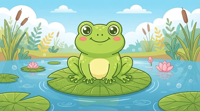 frog in the pond