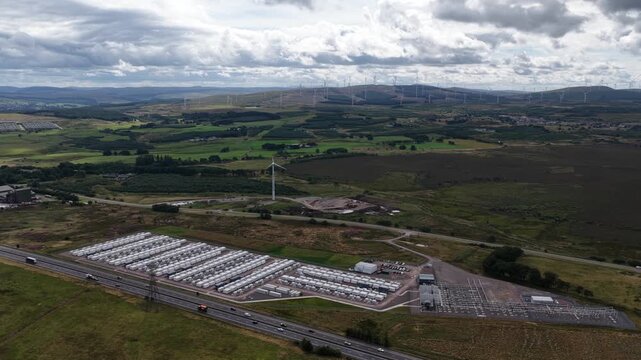 Aerial View of Coalburn BESS in South Lanarkshire Scotland