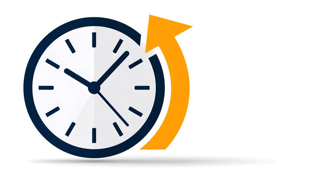 Wall clock with an arrow sweeping the hour back one step