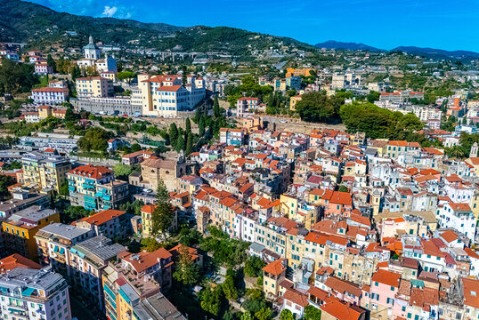 View of Sanremo in the province of Imperia. Liguria, Italy