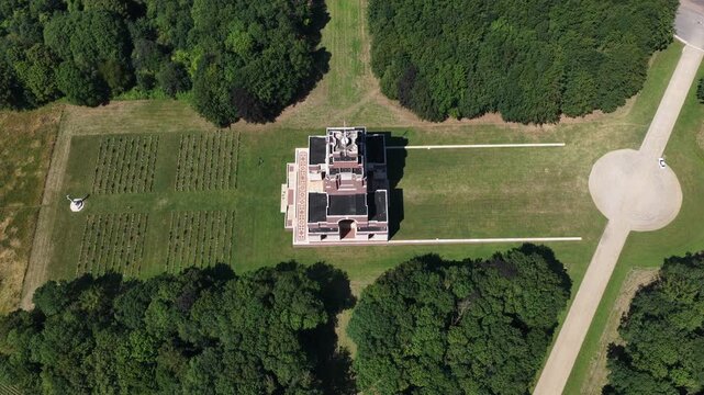 Aerial view of the douaumont ossuary memorial in verdun, france