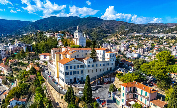 View of Sanremo in the province of Imperia. Liguria, Italy