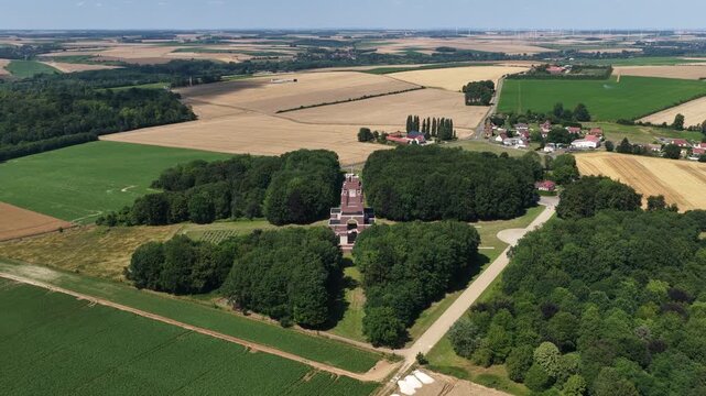 Aerial view of the memorial to the battles of the marne in dormans, france