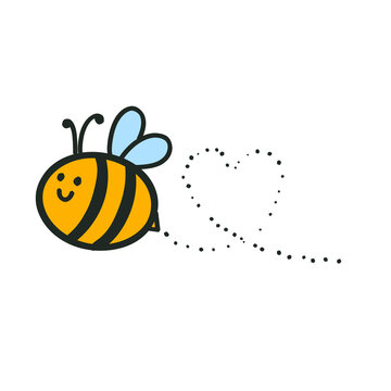 Flying bee illustration