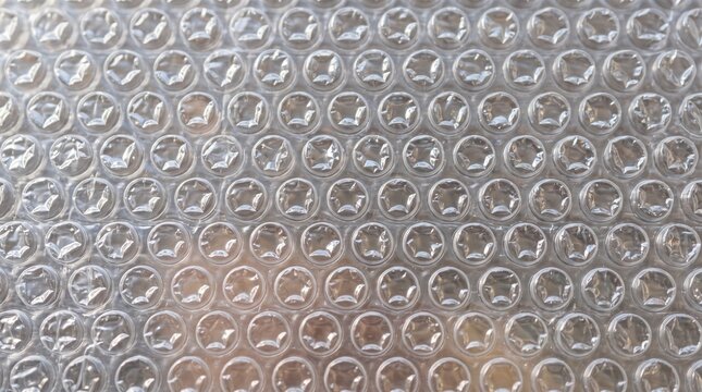 Transparent plastic bubble wrap texture for packaging protection