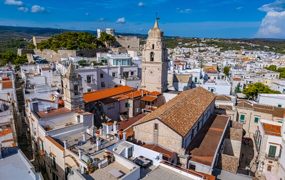 Aerial view of Vieste in the province of Foggia, Apulia, Italy