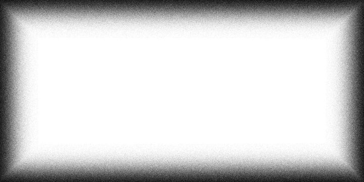 Abstract white rectangular frame with soft black blurred edges and subtle shadow. Minimal monochrome border creates a clean modern backdrop. Elegant negative space offers versatile design for banners 
