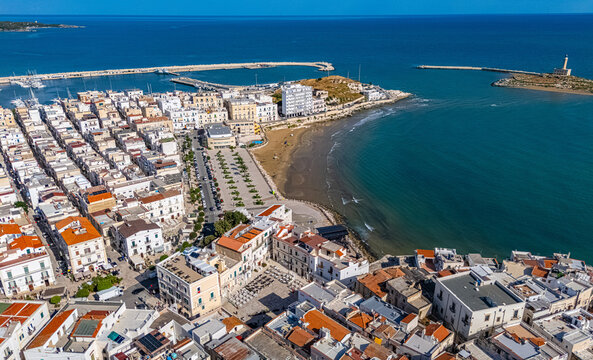 Aerial view of Vieste in the province of Foggia, Apulia, Italy