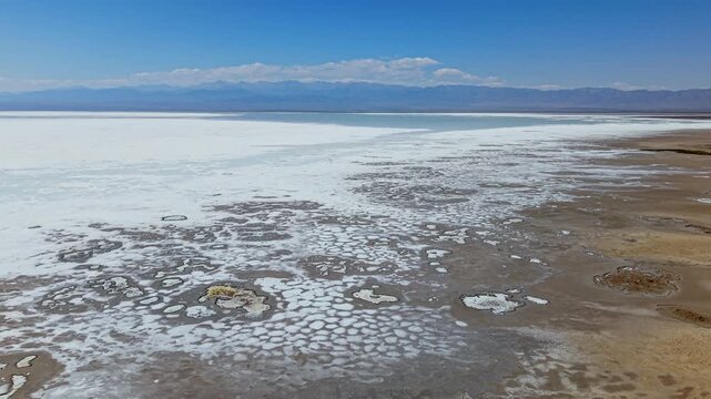 Aerial photography of salt lake scenery
