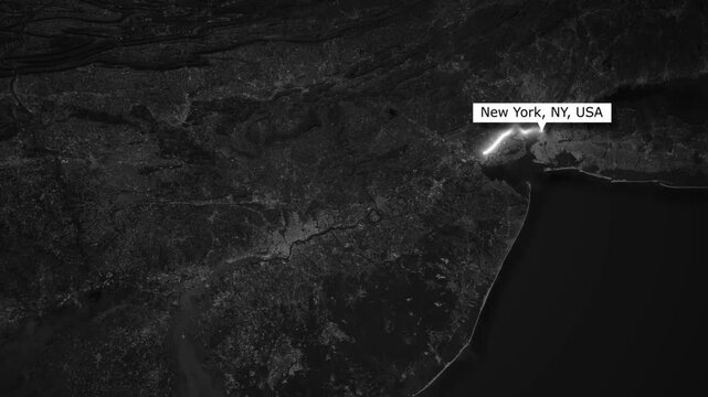 Flight Route Animation From New York to Washington DC on USA Map
