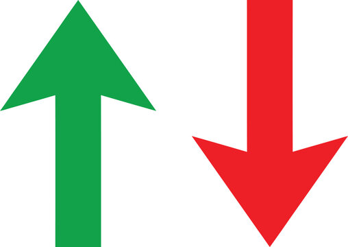 Green arrow pointing up and red arrow pointing down icons