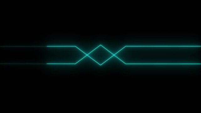 Diamond shape animation displays horizontal vector lines on dark. Symmetrical geometric design telemetry guides active diamond shape. Modern abstract overlays frame shape.