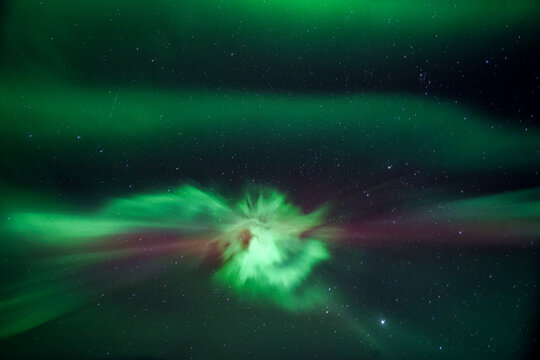 Beautiful northern lights, aurora borealis, Iceland