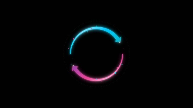 Circular Arrow Loading Spinner Refresh Cycle Loop - Animated Infinite Rotation Preloader Progress Icon - 4K Video Editing Overlay