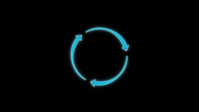 Circular Arrow Loading Spinner Refresh Cycle Loop - Animated Infinite Rotation Preloader Progress Icon - 4K Video Editing Overlay