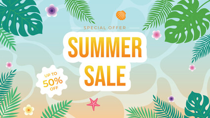 Fototapeta premium Vibrant, Refreshing, and Energetic Summer Promotion Background Atmosphere