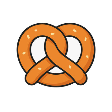 Simple pretzel illustration isolated on transparent background