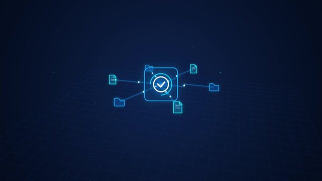 Digital network data transfer concept secure information exchange futuristic technology graphic with