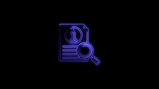 Glowing bule neon star animation on animation black background