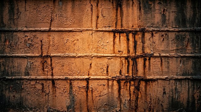 Rusty metal wall texture with dripping stains
