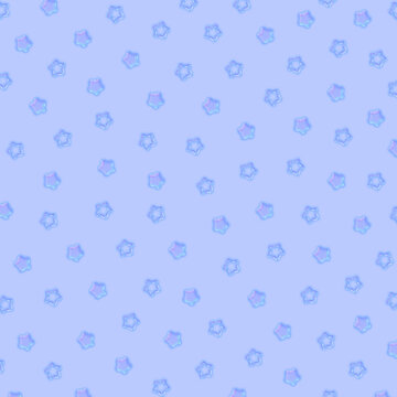 ラベンダー背景のぷっくりとした星柄シームレスパターン背景
