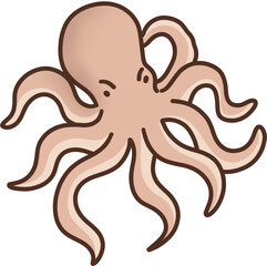 Cute octopus vector illustration, sea animal octopus icon © 예주 김