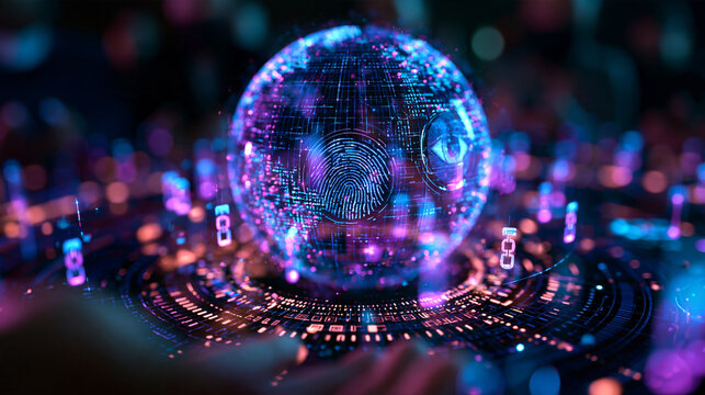 Biometric Cybersecurity Hologram with Fingerprint and Eye Recognition