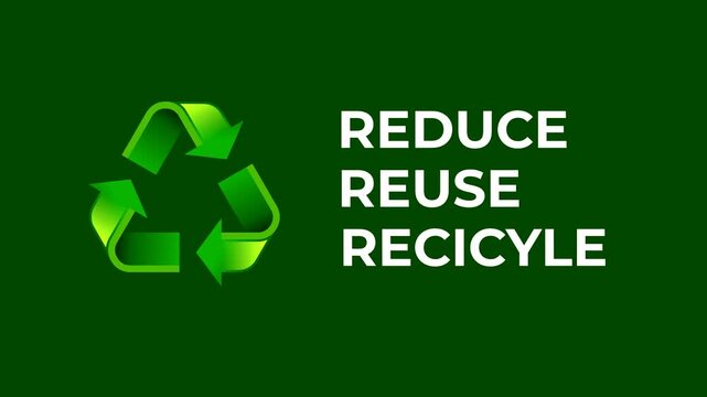 Recycle Sign With Words Reduce Reuse Recycle Environmental Motion Graphics 4k Animation