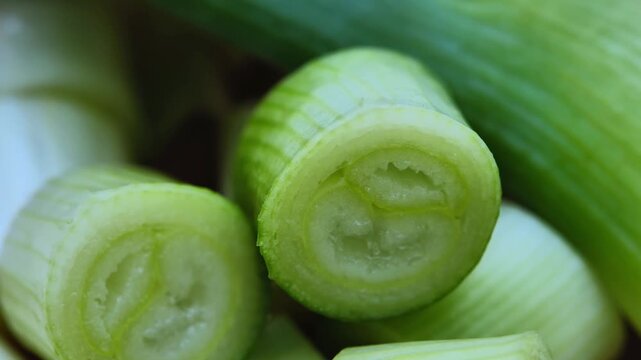 Sliced Green Onions in a Bowl	