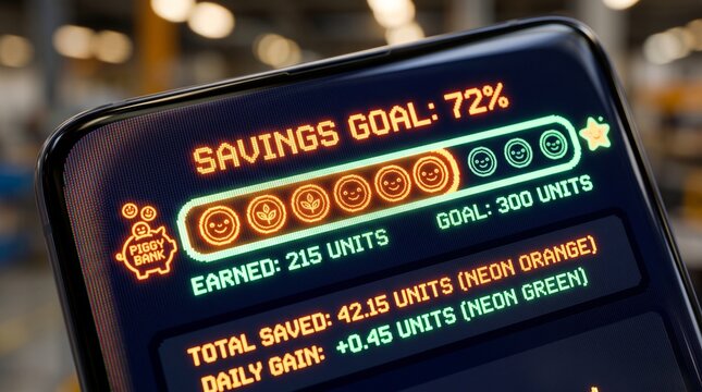 Macro View of Gamified Micro Investing App UI