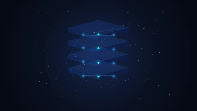 Agentic AI Architecture layered diagram template - isometric infographics technology vector - Agentic AI orchestrates business systems, executes tasks via autonomous AI Agents under human control
