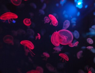 red and blue jellyfish © Daria