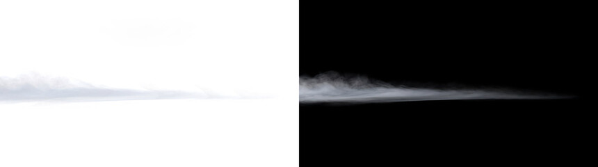 Fog layer spreading across the ground with misty haze ideal for cinematic scenes in PNG Transparent and Black Background Versions © Crafter