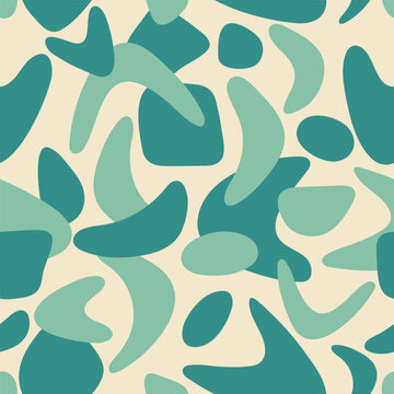 Seamless geometric pattern in vintage style, 50s mid century atomic age vector abstract background.