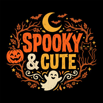 Spooky And Cute Vintage Halloween Wreath Ghost Black Cat