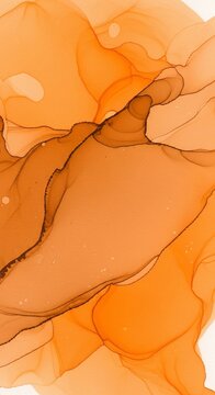 Vibrant orange fluid art, abstract watercolor texture, flowing ink patterns, dynamic organic shapes, warm background design.