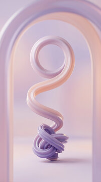 Abstract pastel ribbon sculpture twisting into an arch, symbolizing complexity and transformation