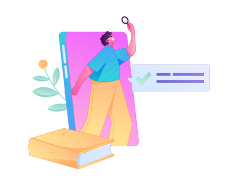 Character reading quietly vector concept operation hand drawn illustration

