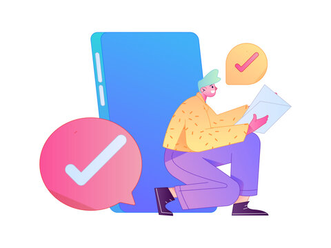 Character reading quietly vector concept operation hand drawn illustration
