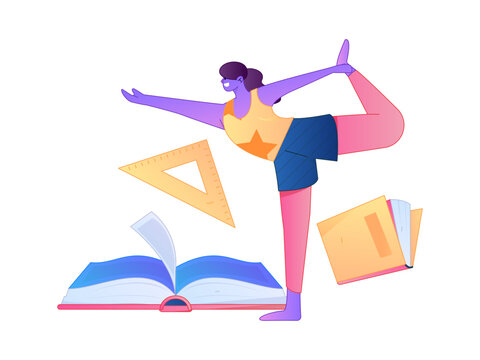 Character reading quietly vector concept operation hand drawn illustration
