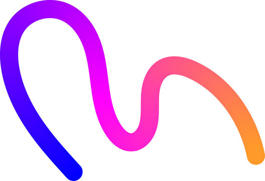 Colorful Gradient Wavy Ribbon Wave Line Element