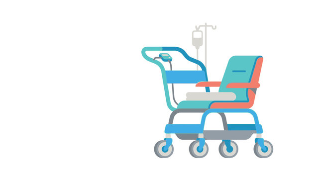Medical Infusion Chair with IV Drip - Isolated on Transparent Background