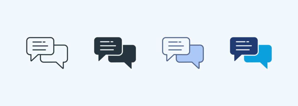 Chat Multiple Style Icon Vector Illustration