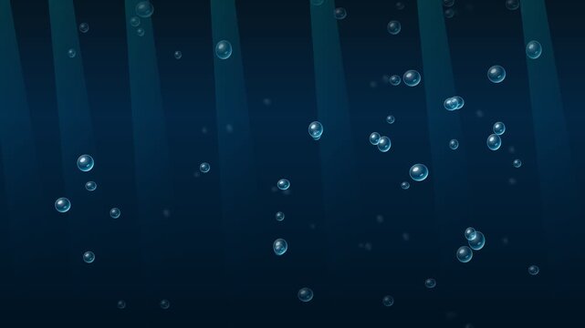 Aquarium Bubble Stream Rising Loop with soft blue water tint and drifting light rays