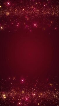 ルビーレッドの宝石光が瞬く中央余白背景動画