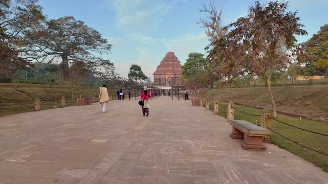 Visitors Walking Toward Konark Sun Temple Complex in Odisha, India