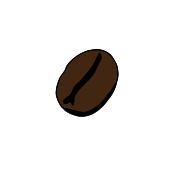 Roasted coffee bean vector illustration isolated on white background