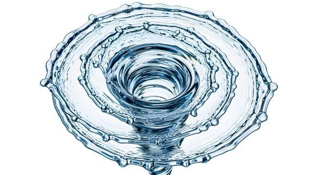 Abstract water vortex swirl, isolated white background