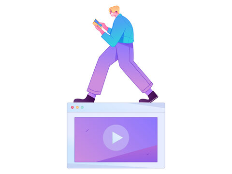 Character reading quietly vector concept operation hand drawn illustration
